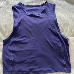 Lululemon cropped sculpt tank size 2 charged indigo